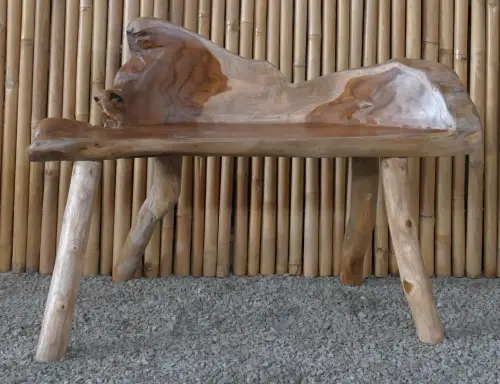 Artikelbild des Artikels “Gartenbank, gefertigt aus einzigartiger Teakholz-Wurzel, ca. 115cm Länge. Die Form kann variieren. “